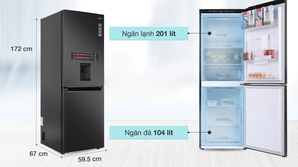 Tủ lạnh LG Inverter 305 lít GR-D305MC