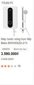 Máy nước nóng trực tiếp Ariston 4500W Aures SM45PE SBS VN 