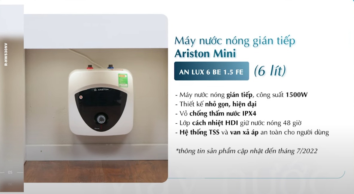 máy nước nóng gián tiếp Ariston Mini 6 lít